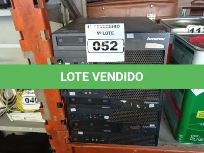 LOTE 052 - 04 CPU’S MARCAS LENOVO PARA RETIRADA DE PEÇAS. (NO ESTADO) ATENÇÃO! FAZER A VISITAÇÃO ANTES DE ARREMATAR, NÃO SABEMOS SE FUNCIONA. LEILÃO NÃO TEM GARANTIA E NEM DEVOLUÇÃO, SUJEITO A POSSÍVEIS AVARIAS VISÍVEIS/OCULTAS E/OU AUSÊNCIA DE COMPONENTES.