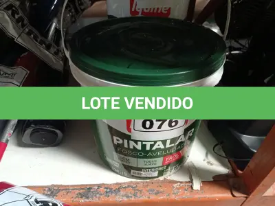 LOTE 076 - 01 BALDE DE TINTA IQUINE PINTALAR FOSCO-AVELUDADO 15L NA COR PEROLA. (NO ESTADO) ATENÇÃO! FAZER A VISITAÇÃO ANTES DE ARREMATAR, NÃO SABEMOS SE FUNCIONA. LEILÃO NÃO TEM GARANTIA E NEM DEVOLUÇÃO, SUJEITO A POSSÍVEIS AVARIAS VISÍVEIS/OCULTAS E/OU AUSÊNCIA DE COMPONENTES.
