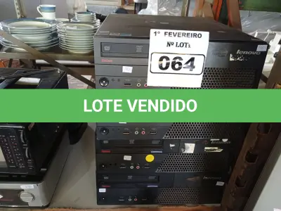 LOTE 064 - 04 CPU’S MARCAS LENOVO PARA RETIRADA DE PEÇAS. (NO ESTADO) ATENÇÃO! FAZER A VISITAÇÃO ANTES DE ARREMATAR, NÃO SABEMOS SE FUNCIONA. LEILÃO NÃO TEM GARANTIA E NEM DEVOLUÇÃO, SUJEITO A POSSÍVEIS AVARIAS VISÍVEIS/OCULTAS E/OU AUSÊNCIA DE COMPONENTES.