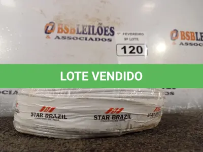 LOTE 120 - 01 ROLO DE CABO FLEXÍVEL 100M 1X2,5MM NA COR BRANCA(NOVO). (NO ESTADO) ATENÇÃO! FAZER A VISITAÇÃO ANTES DE ARREMATAR, NÃO SABEMOS SE FUNCIONA. LEILÃO NÃO TEM GARANTIA E NEM DEVOLUÇÃO, SUJEITO A POSSÍVEIS AVARIAS VISÍVEIS/OCULTAS E/OU AUSÊNCIA DE COMPONENTES.