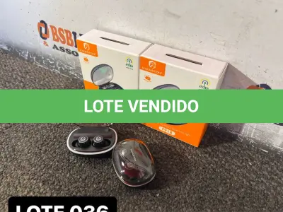 LOTE 036 - 02 FONES DE OUVIDO BLUETOOTH( NOVO ) ( NO ESTADO )