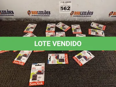 LOTE 562 - 01 LOTE COM CARTOES DE MEMORIA DE 16GK. (NO ESTADO) ATENÇÃO! FAZER A VISITAÇÃO ANTES DE ARREMATAR, NÃO SABEMOS SE FUNCIONA. LEILÃO NÃO TEM GARANTIA E NEM DEVOLUÇÃO, SUJEITO A POSSÍVEIS AVARIAS VISÍVEIS/OCULTAS E/OU AUSÊNCIA DE COMPONENTES.