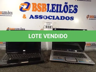 LOTE 032 - 02 NOTEBOOK’S MARCAS E MODELOS DIVERSOS PARA RETIRADA DE PEÇAS. (NO ESTADO) ATENÇÃO! FAZER A VISITAÇÃO ANTES DE ARREMATAR, NÃO SABEMOS SE FUNCIONA. LEILÃO NÃO TEM GARANTIA E NEM DEVOLUÇÃO, SUJEITO A POSSÍVEIS AVARIAS VISÍVEIS/OCULTAS E/OU AUSÊNCIA DE COMPONENTES.