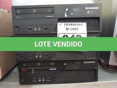 LOTE 043 - 03 CPU’S MARCAS LENOVO PARA RETIRADA DE PEÇAS. (NO ESTADO) ATENÇÃO! FAZER A VISITAÇÃO ANTES DE ARREMATAR, NÃO SABEMOS SE FUNCIONA. LEILÃO NÃO TEM GARANTIA E NEM DEVOLUÇÃO, SUJEITO A POSSÍVEIS AVARIAS VISÍVEIS/OCULTAS E/OU AUSÊNCIA DE COMPONENTES.