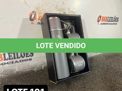 LOTE 101 - 01 KIT GARRAFA TERMICA CAMPING CINZA ( NOVO ) ( NO ESTADO )