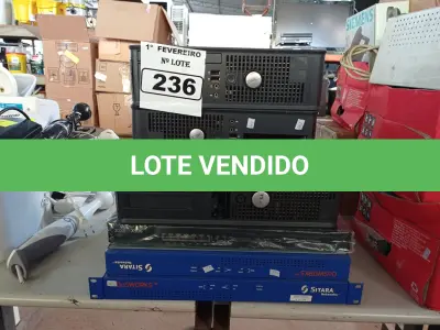 LOTE 236 - 02 APARELHOS QOSWORKS, 01 3COM X506 E 03 CPU’S MARCAS E MODELOS DIVERSOS. (NO ESTADO) ATENÇÃO! FAZER A VISITAÇÃO ANTES DE ARREMATAR, NÃO SABEMOS SE FUNCIONA. LEILÃO NÃO TEM GARANTIA E NEM DEVOLUÇÃO, SUJEITO A POSSÍVEIS AVARIAS VISÍVEIS/OCULTAS E/OU AUSÊNCIA DE COMPONENTES.