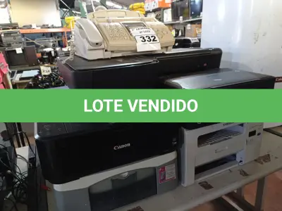LOTE 332 - 10 IMPRESSORAS E 01 APARELHO DE FAX MARCAS E MODELOS DIVERSOS PARA RETIRADA DE PEÇAS. (NO ESTADO) ATENÇÃO! FAZER A VISITAÇÃO ANTES DE ARREMATAR, NÃO SABEMOS SE FUNCIONA. LEILÃO NÃO TEM GARANTIA E NEM DEVOLUÇÃO, SUJEITO A POSSÍVEIS AVARIAS VISÍVEIS/OCULTAS E/OU AUSÊNCIA DE COMPONENTES.