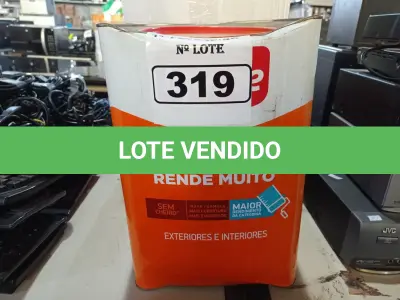 LOTE 319 - 01 LATA DE TINTA IQUINE DELANIL RENDE MUITO 18L FOSCO BRANCO NEVE. (NO ESTADO) ATENÇÃO! FAZER A VISITAÇÃO ANTES DE ARREMATAR, NÃO SABEMOS SE FUNCIONA. LEILÃO NÃO TEM GARANTIA E NEM DEVOLUÇÃO, SUJEITO A POSSÍVEIS AVARIAS VISÍVEIS/OCULTAS E/OU AUSÊNCIA DE COMPONENTES.