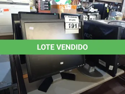 LOTE 191 - 06 MONITORES MARCAS E MODELOS DIVERSOS PARA RETIRADA DE PEÇAS. (NO ESTADO) ATENÇÃO! FAZER A VISITAÇÃO ANTES DE ARREMATAR, NÃO SABEMOS SE FUNCIONA. LEILÃO NÃO TEM GARANTIA E NEM DEVOLUÇÃO, SUJEITO A POSSÍVEIS AVARIAS VISÍVEIS/OCULTAS E/OU AUSÊNCIA DE COMPONENTES.