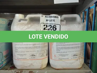 LOTE 226 - 20 LITROS DE SABONETE DE ESPUMA ANTISSÉPTICO. (NO ESTADO) ATENÇÃO! FAZER A VISITAÇÃO ANTES DE ARREMATAR, NÃO SABEMOS SE FUNCIONA. LEILÃO NÃO TEM GARANTIA E NEM DEVOLUÇÃO, SUJEITO A POSSÍVEIS AVARIAS VISÍVEIS/OCULTAS E/OU AUSÊNCIA DE COMPONENTES.