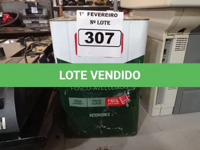 LOTE 307 - 01 LATA DE TINTA IQUINE PINTALAR 18L FOSCO-AVELUDADO COR BRANCO. (NO ESTADO) ATENÇÃO! FAZER A VISITAÇÃO ANTES DE ARREMATAR, NÃO SABEMOS SE FUNCIONA. LEILÃO NÃO TEM GARANTIA E NEM DEVOLUÇÃO, SUJEITO A POSSÍVEIS AVARIAS VISÍVEIS/OCULTAS E/OU AUSÊNCIA DE COMPONENTES.