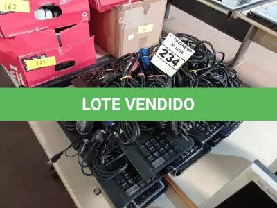 LOTE 234 - 01 LOTE COM VÁRIOS TECLADOS, CABOS DE FORÇA, MOUSES E CABOS DE VÍDEO MARCAS E MODELOS DIVERSOS. (NO ESTADO) ATENÇÃO! FAZER A VISITAÇÃO ANTES DE ARREMATAR, NÃO SABEMOS SE FUNCIONA. LEILÃO NÃO TEM GARANTIA E NEM DEVOLUÇÃO, SUJEITO A POSSÍVEIS AVARIAS VISÍVEIS/OCULTAS E/OU AUSÊNCIA DE COMPONENTES.