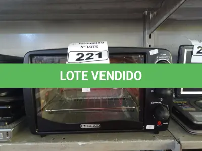 LOTE 221 - 01 FORNO ELÉTRICO MARCA BLACK&DECKER 220V. (NO ESTADO) ATENÇÃO! FAZER A VISITAÇÃO ANTES DE ARREMATAR, NÃO SABEMOS SE FUNCIONA. LEILÃO NÃO TEM GARANTIA E NEM DEVOLUÇÃO, SUJEITO A POSSÍVEIS AVARIAS VISÍVEIS/OCULTAS E/OU AUSÊNCIA DE COMPONENTES.