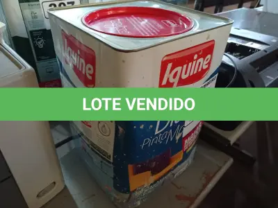 LOTE 306 - 01 LATA DE TINTA IQUINE DIATEX PINTA MAIS 18L FOSCO-AVELUDADO NA COR CAMARÃO. (NO ESTADO) ATENÇÃO! FAZER A VISITAÇÃO ANTES DE ARREMATAR, NÃO SABEMOS SE FUNCIONA. LEILÃO NÃO TEM GARANTIA E NEM DEVOLUÇÃO, SUJEITO A POSSÍVEIS AVARIAS VISÍVEIS/OCULTAS E/OU AUSÊNCIA DE COMPONENTES.