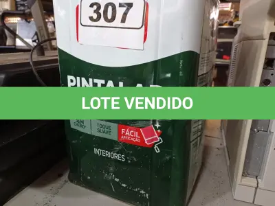 LOTE 307 - 01 LATA DE TINTA IQUINE PINTALAR 18L FOSCO-AVELUDADO COR BRANCO. (NO ESTADO) ATENÇÃO! FAZER A VISITAÇÃO ANTES DE ARREMATAR, NÃO SABEMOS SE FUNCIONA. LEILÃO NÃO TEM GARANTIA E NEM DEVOLUÇÃO, SUJEITO A POSSÍVEIS AVARIAS VISÍVEIS/OCULTAS E/OU AUSÊNCIA DE COMPONENTES.