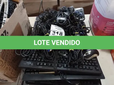 LOTE 318 - 01 LOTE COM VÁRIOS TECLADOS, CABOS DE FORÇA, MOUSES E CABOS DE VÍDEO MARCAS E MODELOS DIVERSOS. (NO ESTADO) ATENÇÃO! FAZER A VISITAÇÃO ANTES DE ARREMATAR, NÃO SABEMOS SE FUNCIONA. LEILÃO NÃO TEM GARANTIA E NEM DEVOLUÇÃO, SUJEITO A POSSÍVEIS AVARIAS VISÍVEIS/OCULTAS E/OU AUSÊNCIA DE COMPONENTES.