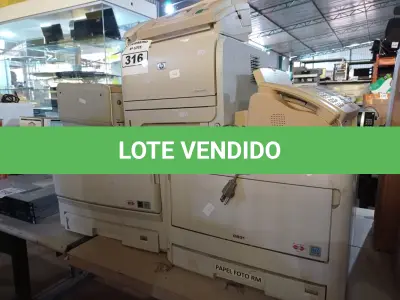 LOTE 316 - 02 APARELHOS DE FAX E 04 IMPRESSORAS MARCAS E MODELOS DIVERSOS PARA RETIRADA DE PEÇAS. (NO ESTADO) ATENÇÃO! FAZER A VISITAÇÃO ANTES DE ARREMATAR, NÃO SABEMOS SE FUNCIONA. LEILÃO NÃO TEM GARANTIA E NEM DEVOLUÇÃO, SUJEITO A POSSÍVEIS AVARIAS VISÍVEIS/OCULTAS E/OU AUSÊNCIA DE COMPONENTES.