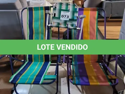 LOTE 073 - 03 CADEIRA DE PRAIA DOBRÁVEL (NO ESTADO, NÃO SABEMOS SE FUNCIONA. LEILÃO NÃO TEM GARANTIA E NEM DEVOLUÇÃO).
