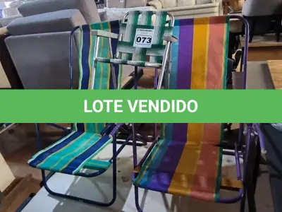 LOTE 073 - 03 CADEIRA DE PRAIA DOBRÁVEL (NO ESTADO, NÃO SABEMOS SE FUNCIONA. LEILÃO NÃO TEM GARANTIA E NEM DEVOLUÇÃO).