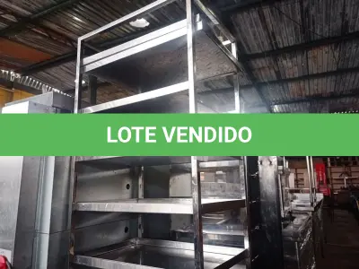 LOTE 118 - 01 ESTANTE EM AÇO INOX COM 10 BANDEJAS MEDINDO 64CMX45CMX190CM (CXLXA).  (NO ESTADO, NÃO SABEMOS SE FUNCIONA. LEILÃO NÃO TEM GARANTIA E NEM DEVOLUÇÃO).