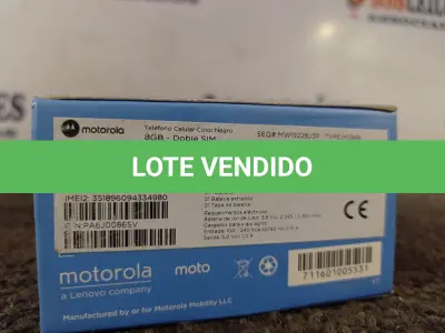 LOTE 068 - 01 CELULAR MOTO “C” 8BG. (NO ESTADO) ATENÇÃO! FAZER A VISITAÇÃO ANTES DE ARREMATAR, NÃO SABEMOS SE FUNCIONA. LEILÃO NÃO TEM GARANTIA E NEM DEVOLUÇÃO, SUJEITO A POSSÍVEIS AVARIAS VISÍVEIS/OCULTAS E/OU AUSÊNCIA DE COMPONENTES.