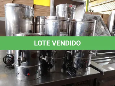 LOTE 147 - 06 CAFETEIRAS INDUSTRIAL COM AVARIAS. (NO ESTADO, NÃO SABEMOS SE FUNCIONA. LEILÃO NÃO TEM GARANTIA E NEM DEVOLUÇÃO).