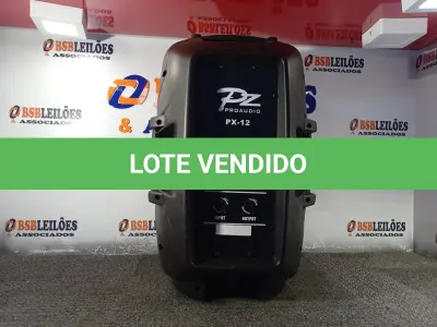 LOTE 092 - 01 CAIXA DE SOM PZ PROPASSIVE PX-12. (NO ESTADO) ATENÇÃO! FAZER A VISITAÇÃO ANTES DE ARREMATAR, NÃO SABEMOS SE FUNCIONA. LEILÃO NÃO TEM GARANTIA E NEM DEVOLUÇÃO, SUJEITO A POSSÍVEIS AVARIAS VISÍVEIS/OCULTAS E/OU AUSÊNCIA DE COMPONENTES.
