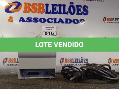 LOTE 016 - 01 IMPRESSORA NÃO FISCAL MARCA EPSON COM FONTE. (NO ESTADO) ATENÇÃO! FAZER A VISITAÇÃO ANTES DE ARREMATAR, NÃO SABEMOS SE FUNCIONA. LEILÃO NÃO TEM GARANTIA E NEM DEVOLUÇÃO, SUJEITO A POSSÍVEIS AVARIAS VISÍVEIS/OCULTAS E/OU AUSÊNCIA DE COMPONENTES.
