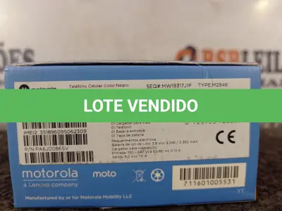 LOTE 063 - 01 CELULAR MOTO “C” 8BG. (NO ESTADO) ATENÇÃO! FAZER A VISITAÇÃO ANTES DE ARREMATAR, NÃO SABEMOS SE FUNCIONA. LEILÃO NÃO TEM GARANTIA E NEM DEVOLUÇÃO, SUJEITO A POSSÍVEIS AVARIAS VISÍVEIS/OCULTAS E/OU AUSÊNCIA DE COMPONENTES.