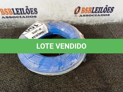 LOTE 100 - 01 ROLO DE CABO FLEXÍVEL 100M 1X4MM NA COR AZUL (NOVO). (NO ESTADO) ATENÇÃO! FAZER A VISITAÇÃO ANTES DE ARREMATAR, NÃO SABEMOS SE FUNCIONA. LEILÃO NÃO TEM GARANTIA E NEM DEVOLUÇÃO, SUJEITO A POSSÍVEIS AVARIAS VISÍVEIS/OCULTAS E/OU AUSÊNCIA DE COMPONENTES.