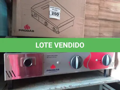 LOTE 200 - 01 CHAPA BIFETEIRA A GÁS MARCA PROGÁS MODELO PR-650G. (NOVA)(NO ESTADO. LEILÃO NÃO TEM GARANTIA E NEM DEVOLUÇÃO).