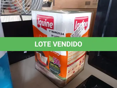 LOTE 143 - 01 LATA DE TINTA IQUINE DELANIL RENDE MUITO 18L FOSCO BASE “C”. (NO ESTADO) ATENÇÃO! FAZER A VISITAÇÃO ANTES DE ARREMATAR, NÃO SABEMOS SE FUNCIONA. LEILÃO NÃO TEM GARANTIA E NEM DEVOLUÇÃO, SUJEITO A POSSÍVEIS AVARIAS VISÍVEIS/OCULTAS E/OU AUSÊNCIA DE COMPONENTES.