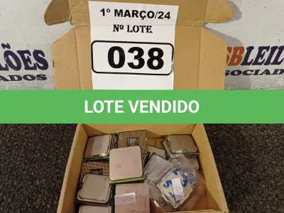 LOTE 038 - 01 LOTE COM VÁRIOS PROCESSADORES MARCAS E MODELOS DIVERSOS. (NO ESTADO) ATENÇÃO! FAZER A VISITAÇÃO ANTES DE ARREMATAR, NÃO SABEMOS SE FUNCIONA. LEILÃO NÃO TEM GARANTIA E NEM DEVOLUÇÃO, SUJEITO A POSSÍVEIS AVARIAS VISÍVEIS/OCULTAS E/OU AUSÊNCIA DE COMPONENTES.