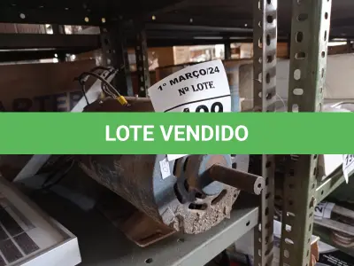 LOTE 199 - 01 MOTOR ELÉTRICO. (NO ESTADO) ATENÇÃO! FAZER A VISITAÇÃO ANTES DE ARREMATAR, NÃO SABEMOS SE FUNCIONA. LEILÃO NÃO TEM GARANTIA E NEM DEVOLUÇÃO, SUJEITO A POSSÍVEIS AVARIAS VISÍVEIS/OCULTAS E/OU AUSÊNCIA DE COMPONENTES.