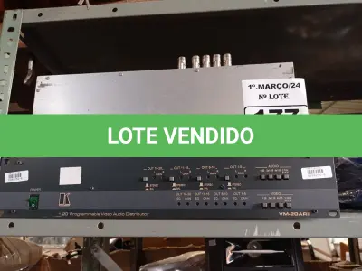LOTE 177 - 01 DISTRIBUIDOR DE ÁUDIO E VÍDEO 1:20 VM-20ARIII E 01 COMUTADOR DE ÁUDIO E VÍDEO AFV-401. (NO ESTADO) ATENÇÃO! FAZER A VISITAÇÃO ANTES DE ARREMATAR, NÃO SABEMOS SE FUNCIONA. LEILÃO NÃO TEM GARANTIA E NEM DEVOLUÇÃO, SUJEITO A POSSÍVEIS AVARIAS VISÍVEIS/OCULTAS E/OU AUSÊNCIA DE COMPONENTES.