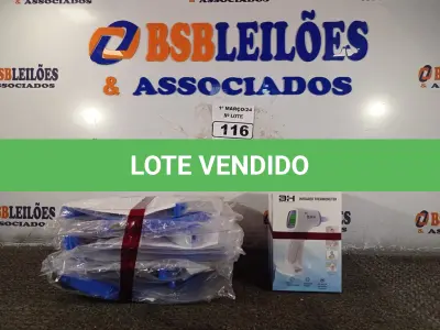 LOTE 116 - 04 TERMÔMETROS DIGITAL E 10 MASCARAS DE PROTEÇÃO. (NO ESTADO) ATENÇÃO! FAZER A VISITAÇÃO ANTES DE ARREMATAR, NÃO SABEMOS SE FUNCIONA. LEILÃO NÃO TEM GARANTIA E NEM DEVOLUÇÃO, SUJEITO A POSSÍVEIS AVARIAS VISÍVEIS/OCULTAS E/OU AUSÊNCIA DE COMPONENTES.