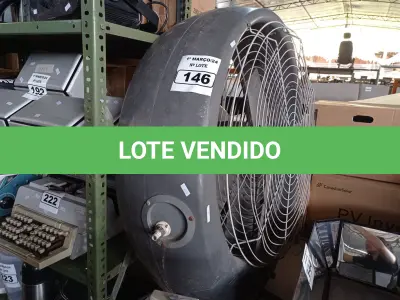 LOTE 146 - 01 VENTILADOR/UMIDIFICADOR COM MOTOR MONOFÁSICO 220V. (NO ESTADO) ATENÇÃO! FAZER A VISITAÇÃO ANTES DE ARREMATAR, NÃO SABEMOS SE FUNCIONA. LEILÃO NÃO TEM GARANTIA E NEM DEVOLUÇÃO, SUJEITO A POSSÍVEIS AVARIAS VISÍVEIS/OCULTAS E/OU AUSÊNCIA DE COMPONENTES.