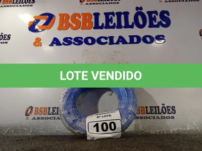 LOTE 100 - 01 ROLO DE CABO FLEXÍVEL 100M 1X4MM NA COR AZUL (NOVO). (NO ESTADO) ATENÇÃO! FAZER A VISITAÇÃO ANTES DE ARREMATAR, NÃO SABEMOS SE FUNCIONA. LEILÃO NÃO TEM GARANTIA E NEM DEVOLUÇÃO, SUJEITO A POSSÍVEIS AVARIAS VISÍVEIS/OCULTAS E/OU AUSÊNCIA DE COMPONENTES.