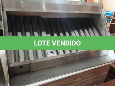 LOTE 167 - 01 COIFA LAVÁVEL EM AÇO INOX MEDINDO 131CMX86CM. (NO ESTADO, NÃO SABEMOS SE FUNCIONA. LEILÃO NÃO TEM GARANTIA E NEM DEVOLUÇÃO).