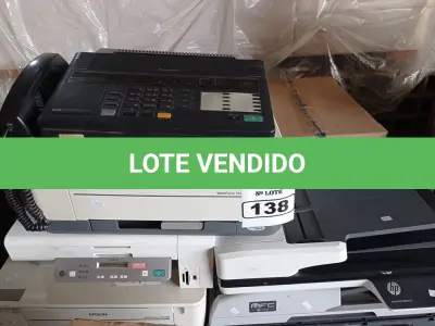 LOTE 138 - 01 APARELHO DE FAX E 05 IMPRESSORAS MARCAS E MODELOS DIVERSOS PARA RETIRADA DE PEÇAS. (NO ESTADO) ATENÇÃO! FAZER A VISITAÇÃO ANTES DE ARREMATAR, NÃO SABEMOS SE FUNCIONA. LEILÃO NÃO TEM GARANTIA E NEM DEVOLUÇÃO, SUJEITO A POSSÍVEIS AVARIAS VISÍVEIS/OCULTAS E/OU AUSÊNCIA DE COMPONENTES.