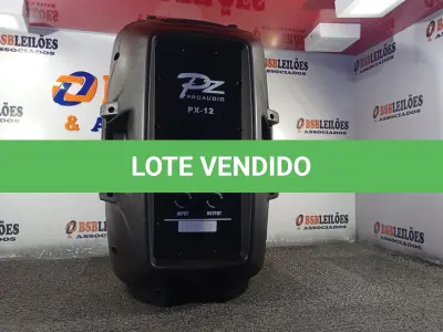 LOTE 102 - 01 CAIXA DE SOM PZ PROPASSIVE PX-12. (NO ESTADO) ATENÇÃO! FAZER A VISITAÇÃO ANTES DE ARREMATAR, NÃO SABEMOS SE FUNCIONA. LEILÃO NÃO TEM GARANTIA E NEM DEVOLUÇÃO, SUJEITO A POSSÍVEIS AVARIAS VISÍVEIS/OCULTAS E/OU AUSÊNCIA DE COMPONENTES.
