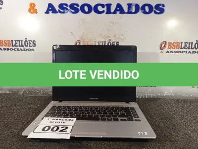 LOTE 002 - 01 NOTEBOOK MARCA SAMSUNG. (NO ESTADO) ATENÇÃO! FAZER A VISITAÇÃO ANTES DE ARREMATAR, NÃO SABEMOS SE FUNCIONA. LEILÃO NÃO TEM GARANTIA E NEM DEVOLUÇÃO, SUJEITO A POSSÍVEIS AVARIAS VISÍVEIS/OCULTAS E/OU AUSÊNCIA DE COMPONENTES.