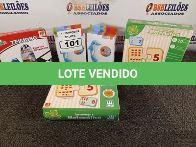 LOTE 101 - 03 BONECOS JOÃO TEIMOSO E 02 JOGOS DESCOBRINDO A MATEMÁTICA. (NO ESTADO) ATENÇÃO! FAZER A VISITAÇÃO ANTES DE ARREMATAR, NÃO SABEMOS SE FUNCIONA. LEILÃO NÃO TEM GARANTIA E NEM DEVOLUÇÃO, SUJEITO A POSSÍVEIS AVARIAS VISÍVEIS/OCULTAS E/OU AUSÊNCIA DE COMPONENTES.