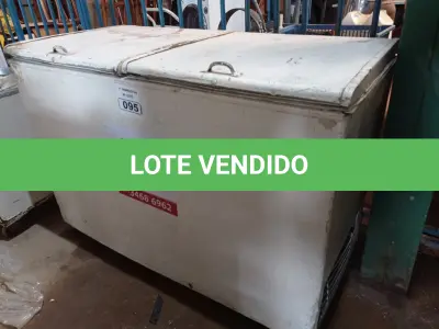 LOTE 095 - 01 FREEZER HORIZONTAL 02 TAMPAS 220V. (NO ESTADO) ATENÇÃO! FAZER A VISITAÇÃO ANTES DE ARREMATAR, NÃO SABEMOS SE FUNCIONA. LEILÃO NÃO TEM GARANTIA E NEM DEVOLUÇÃO, SUJEITO A POSSÍVEIS AVARIAS VISÍVEIS/OCULTAS E/OU AUSÊNCIA DE COMPONENTES.
