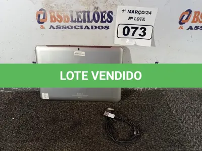 LOTE 073 - 01 TABLET SAMSUNG TAB2 TELA 10.1” COM CABO. (NO ESTADO) ATENÇÃO! FAZER A VISITAÇÃO ANTES DE ARREMATAR, NÃO SABEMOS SE FUNCIONA. LEILÃO NÃO TEM GARANTIA E NEM DEVOLUÇÃO, SUJEITO A POSSÍVEIS AVARIAS VISÍVEIS/OCULTAS E/OU AUSÊNCIA DE COMPONENTES.