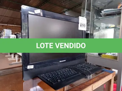 LOTE 099 - 01 COMPUTADOR ALL IN ONE MARCA LENOVO. (NO ESTADO) ATENÇÃO! FAZER A VISITAÇÃO ANTES DE ARREMATAR, NÃO SABEMOS SE FUNCIONA. LEILÃO NÃO TEM GARANTIA E NEM DEVOLUÇÃO, SUJEITO A POSSÍVEIS AVARIAS VISÍVEIS/OCULTAS E/OU AUSÊNCIA DE COMPONENTES.