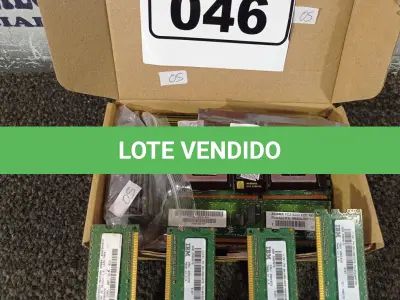 LOTE 046 - 01 LOTE COM VÁRIAS MEMORIAS PARA PC MARCAS E MODELOS DIVERSOS. (NO ESTADO) ATENÇÃO! FAZER A VISITAÇÃO ANTES DE ARREMATAR, NÃO SABEMOS SE FUNCIONA. LEILÃO NÃO TEM GARANTIA E NEM DEVOLUÇÃO, SUJEITO A POSSÍVEIS AVARIAS VISÍVEIS/OCULTAS E/OU AUSÊNCIA DE COMPONENTES.