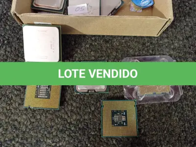LOTE 038 - 01 LOTE COM VÁRIOS PROCESSADORES MARCAS E MODELOS DIVERSOS. (NO ESTADO) ATENÇÃO! FAZER A VISITAÇÃO ANTES DE ARREMATAR, NÃO SABEMOS SE FUNCIONA. LEILÃO NÃO TEM GARANTIA E NEM DEVOLUÇÃO, SUJEITO A POSSÍVEIS AVARIAS VISÍVEIS/OCULTAS E/OU AUSÊNCIA DE COMPONENTES.