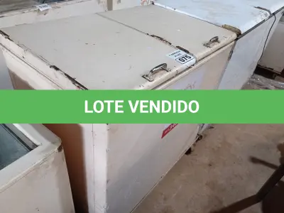 LOTE 075 - 01 FREEZER HORIZONTAL 02 TAMPAS 220V. (NO ESTADO) ATENÇÃO! FAZER A VISITAÇÃO ANTES DE ARREMATAR, NÃO SABEMOS SE FUNCIONA. LEILÃO NÃO TEM GARANTIA E NEM DEVOLUÇÃO, SUJEITO A POSSÍVEIS AVARIAS VISÍVEIS/OCULTAS E/OU AUSÊNCIA DE COMPONENTES.