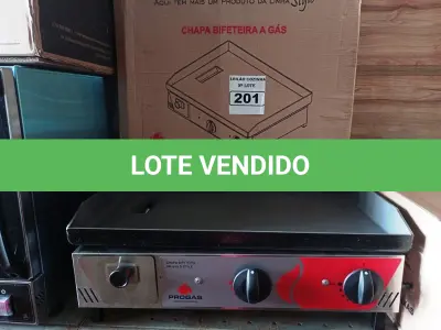 LOTE 201 - 01 CHAPA BIFETEIRA A GÁS MARCA PROGÁS MODELO PR-650G. (NOVA) (NO ESTADO. LEILÃO NÃO TEM GARANTIA E NEM DEVOLUÇÃO).